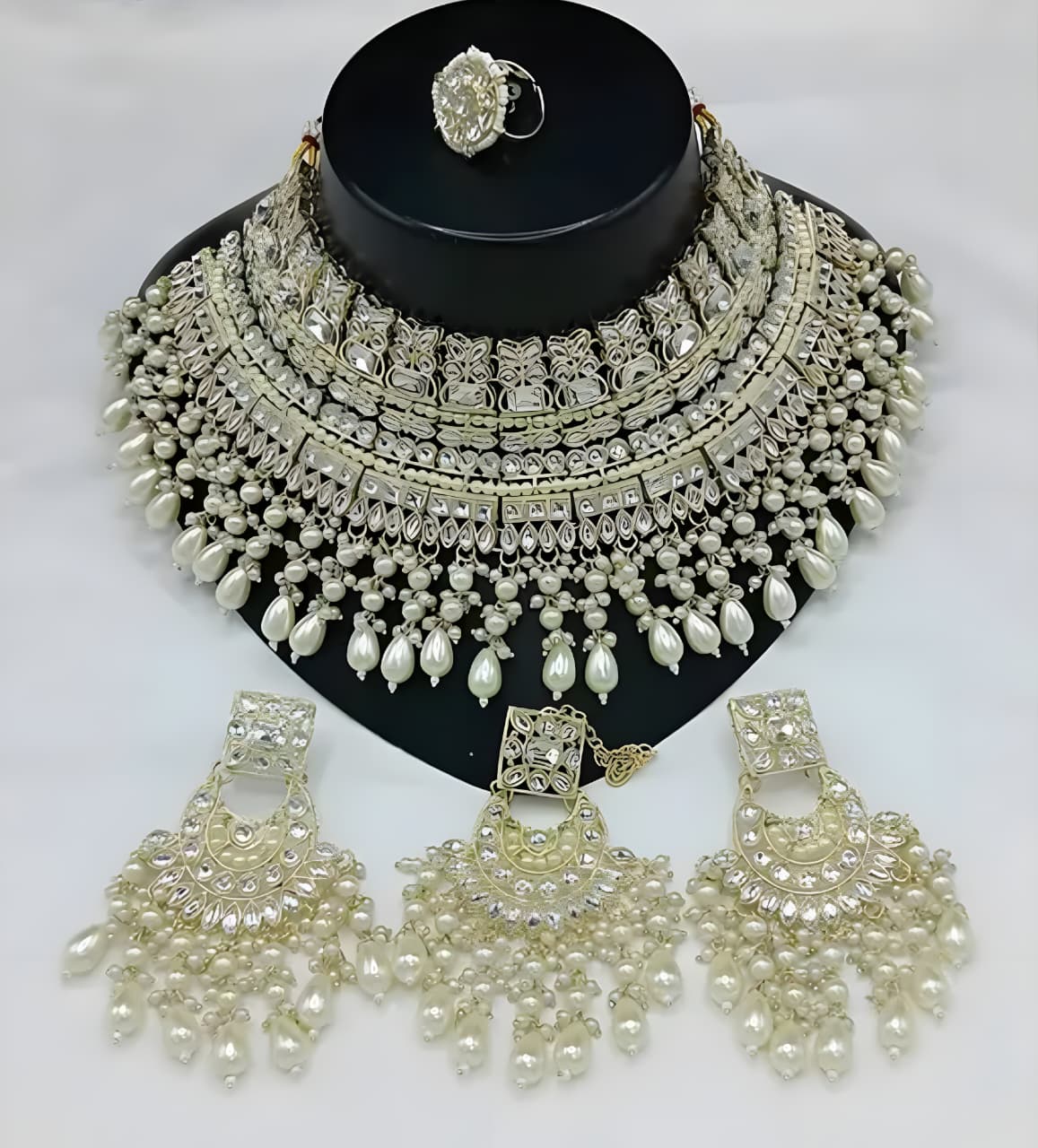 Grand Bridal Polki & Pearl Choker Set | Luxury Wedding Statement Piece