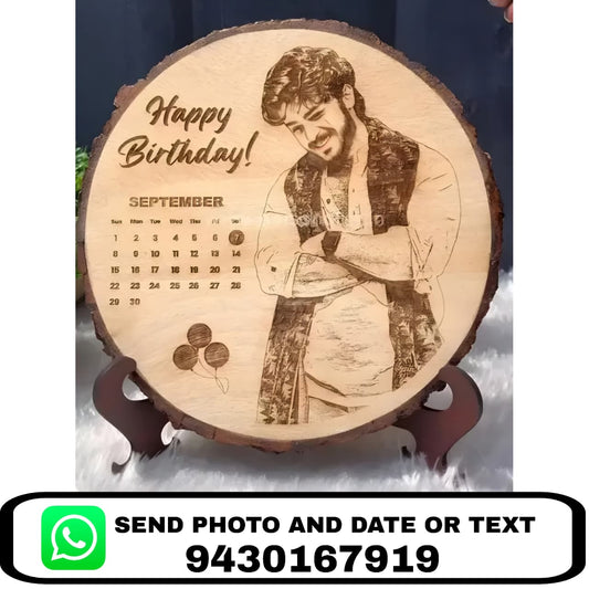 Personalized Wooden Birthday Plaque with Calendar