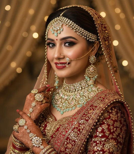 🌸 Premium Multicolor Kundan Bridal Jewellery Set – Luxury Pastel Collection